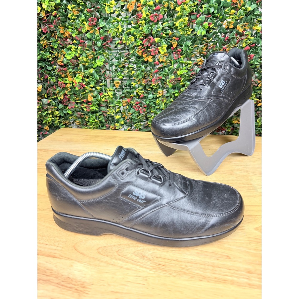 SAS Time Out Mens Black Leather Walking Shoes Sneakers Size 11.5 N Narrow USA